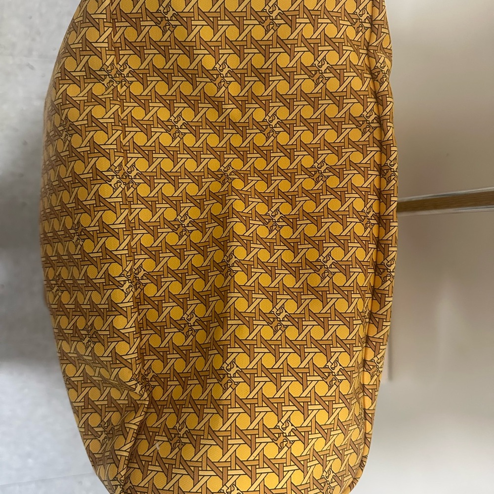 Tory Burch Yellow and Brown Patterned Tote - Picture 4 of 6
